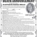 Death Announcement - Gerald Roderick Stanislaus McKenzie