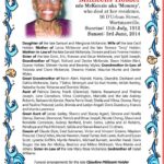 Announcement of Death - Claudine Millicent Holder