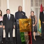 Mexico’s Ambassador, Ivan Robero Sierra Medel and wife (left), First Lady, Mrs. Sandra Granger and Minister Joseph Harmon