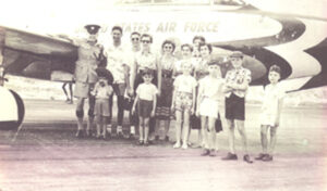 From left, (back row) Victor Fitt in his police inspector’s uniform, his brother, the late Henry Fitt, and others in 1953