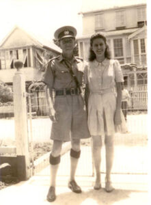 Mr. Victor Fitt and sister, Helen, in Duke Street, Kingston in 1943