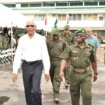 President David Granger and Chief of Staff of the Guyana Defence Force, making their way onto the Drill Square, Camp Ayanganna