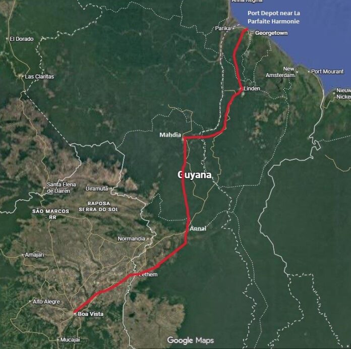 proposed cross-border rail system linking northern Brazil to Guyana’s West Coast